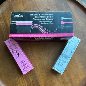Salon Care Tint Bowl and Brush Set with Hair Color